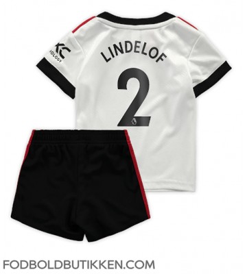 Manchester United Victor Lindelof #2 Udebanetrøje Børn 2022-23 Kortærmet (+ Korte bukser)